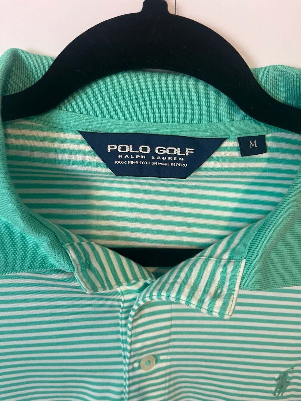 Polo Golf Ralph Lauren Striped Pima Cotton Polo Shirt Size M